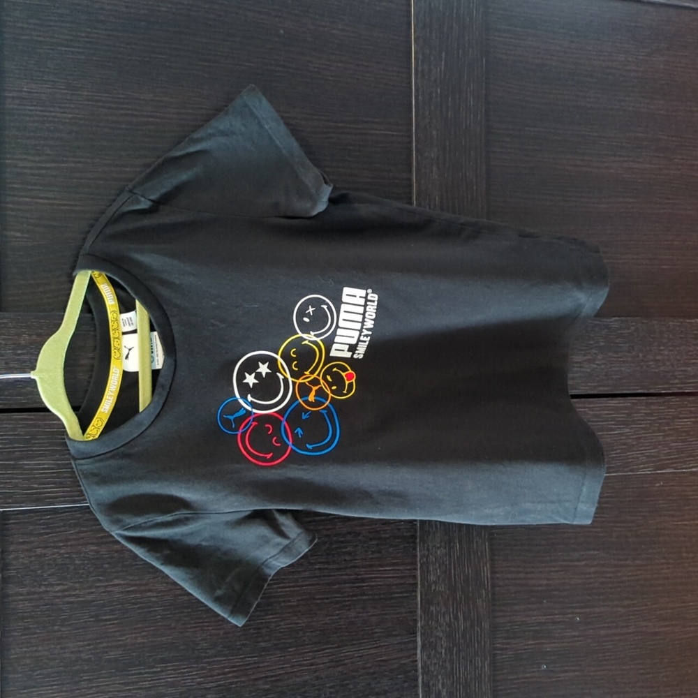Unisex Puma T-shirt Colorful Smiley Face Design